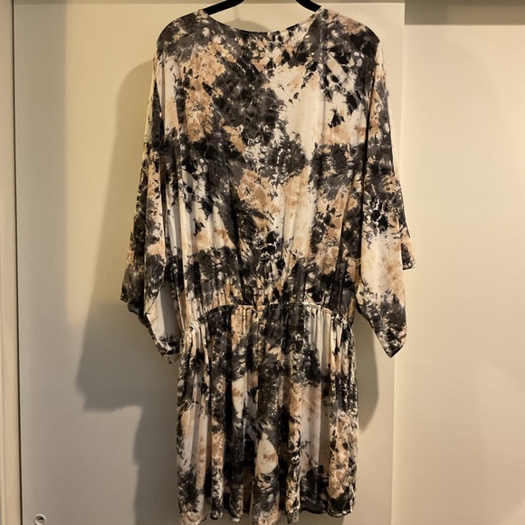 🩶 Bar III BLACK TIE DYE Wet N Wild Romper Swim Cover-up Size XL - Picture 9 of 11